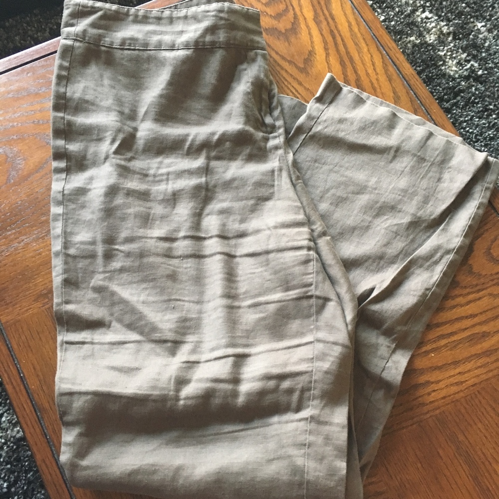 J.Jill Brown Linen Cropped Pants